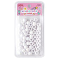 Joy Round Hair Beads Large, 50 Count, White