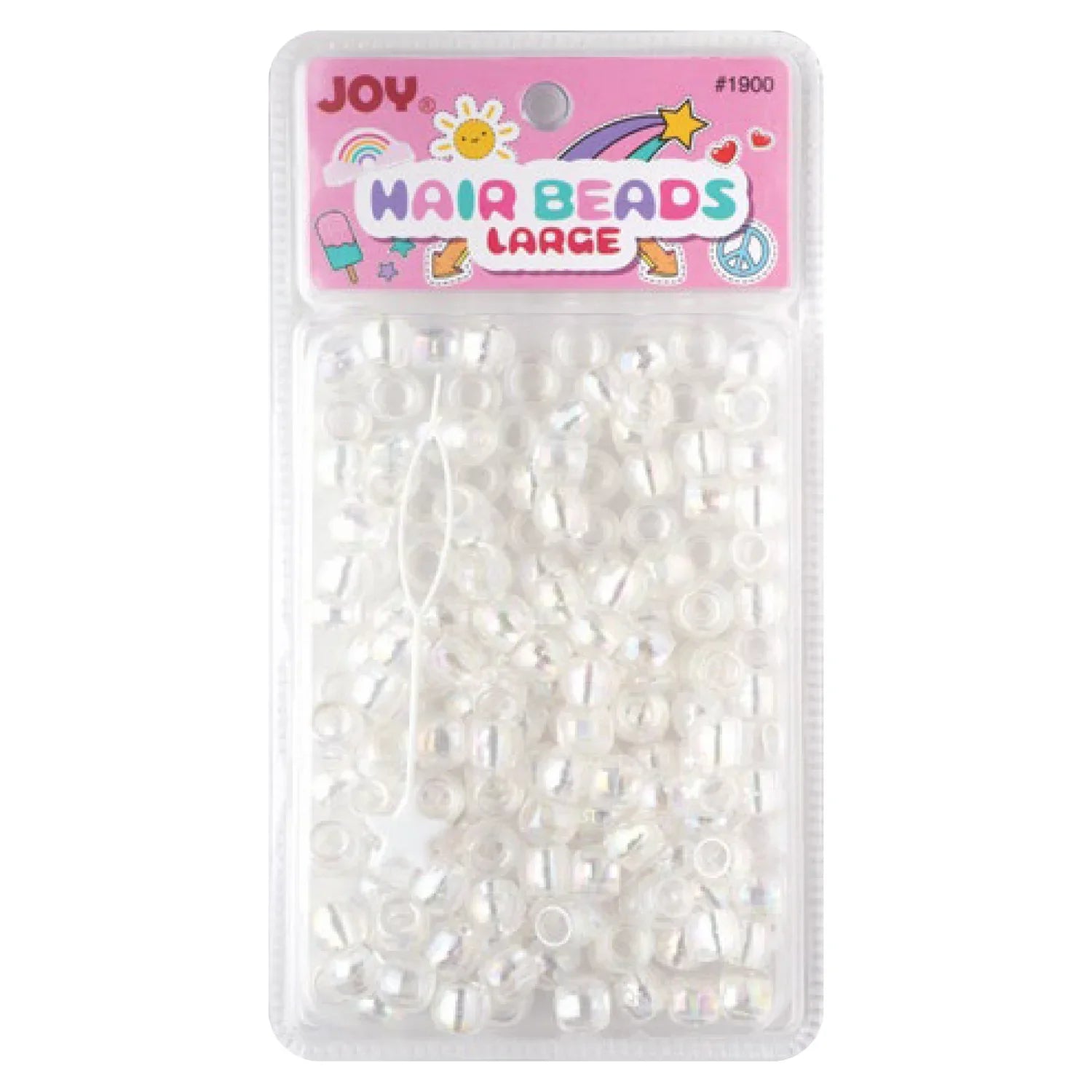 Joy Round Hair Beads Large, 240 Count, Clear