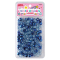 Joy Round Hair Beads Large, 240 Count, Blue Metallic & Glitter