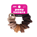 Joy Soft Ponytailers X-Small, 24 Count Gentle Kids' Hair Ties, Assorted Brown