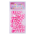 Joy Round Hair Beads XX-Large Size, 60 Count, Neon Pink Stripe Clear Mix