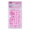 Joy Round Hair Beads XX-Large Size, 60 Count, Pink Stripe Clear Pink Mix