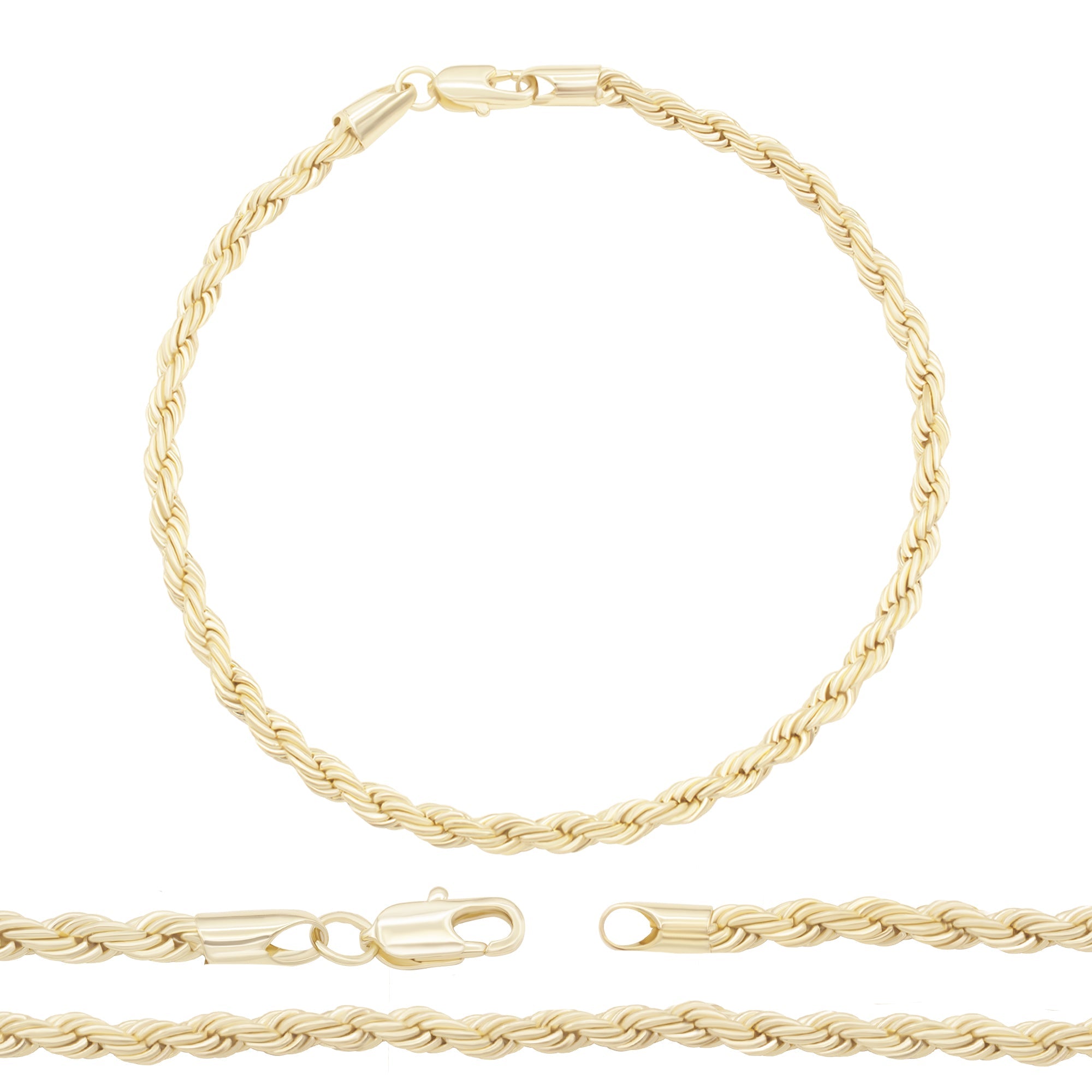14K Gold Filled Anklet Rope Chain 9.5" Anklet Women Women Jewelry