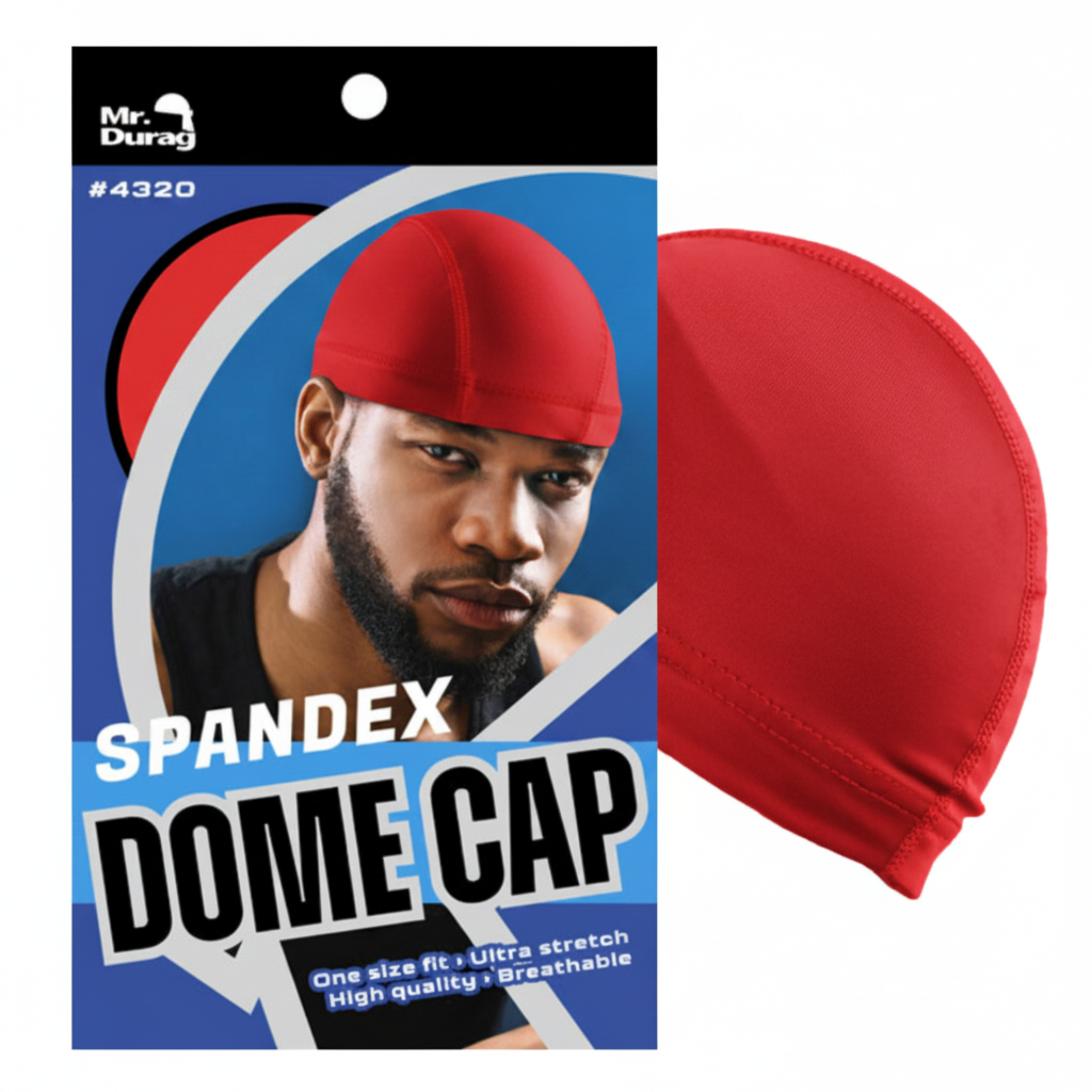 Mr. Durag Spandex Dome Cap, 1 Count, Assorted Colors