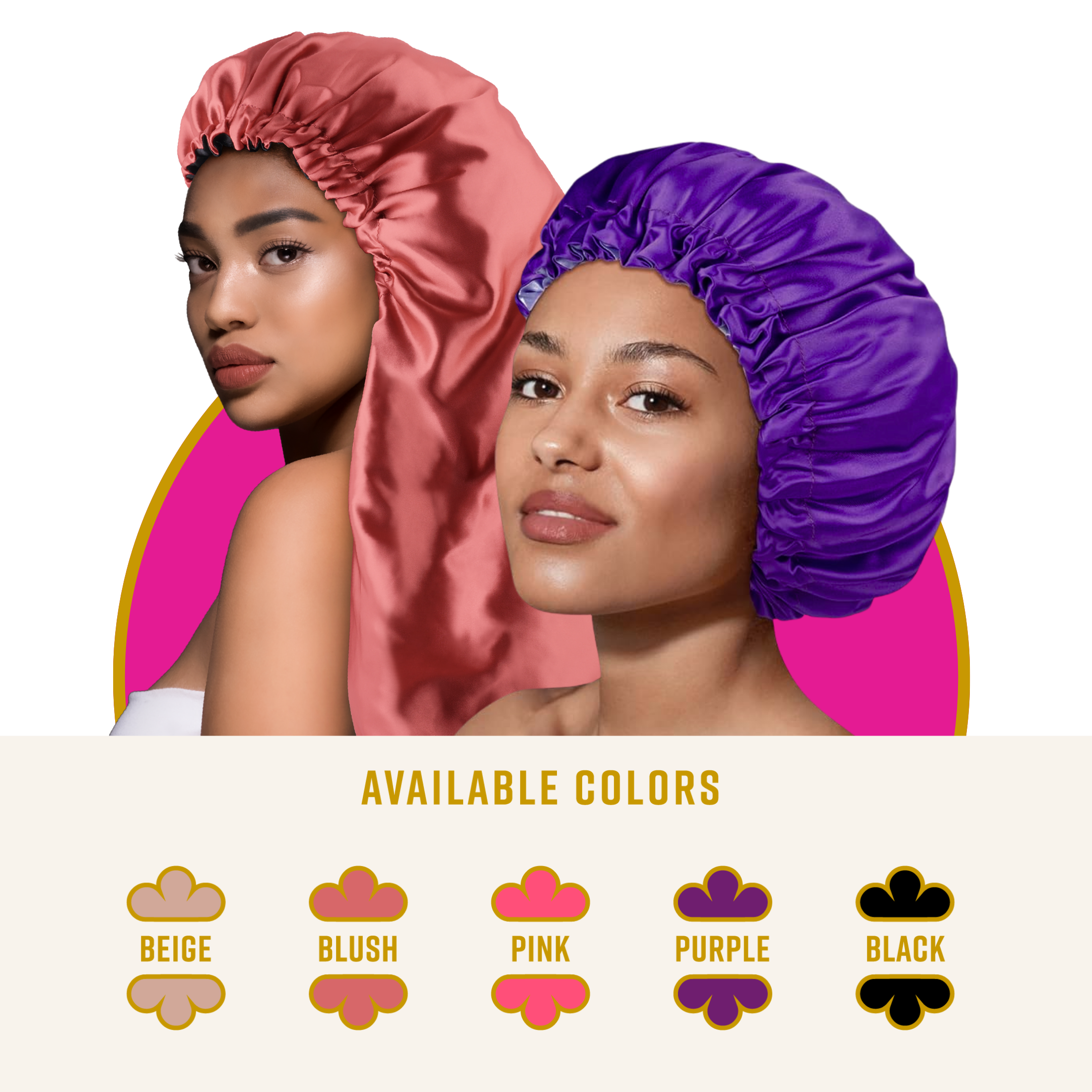 Ms. Remi Dual-Sided Adjustable Satin Braid Bonnet, 1 Count, Assorted Color