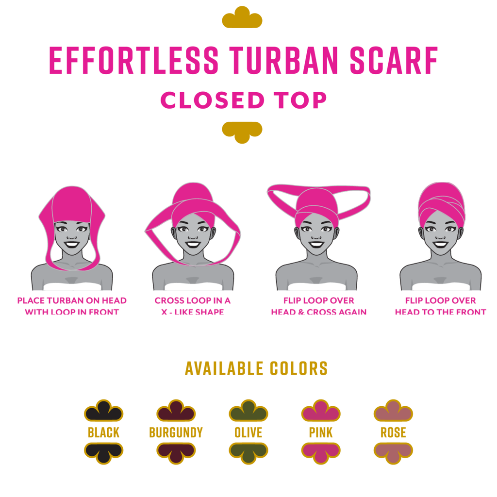 Ms. Remi Effortless Turban Scarf Close Top, 1 Count, Olive & Burgundy