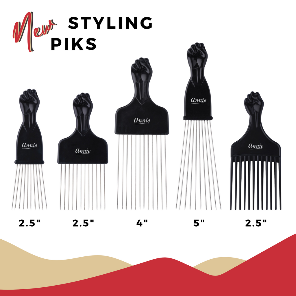 Annie Afro Styling Pik 2.5 Inch Regular, 1 Count,  Black