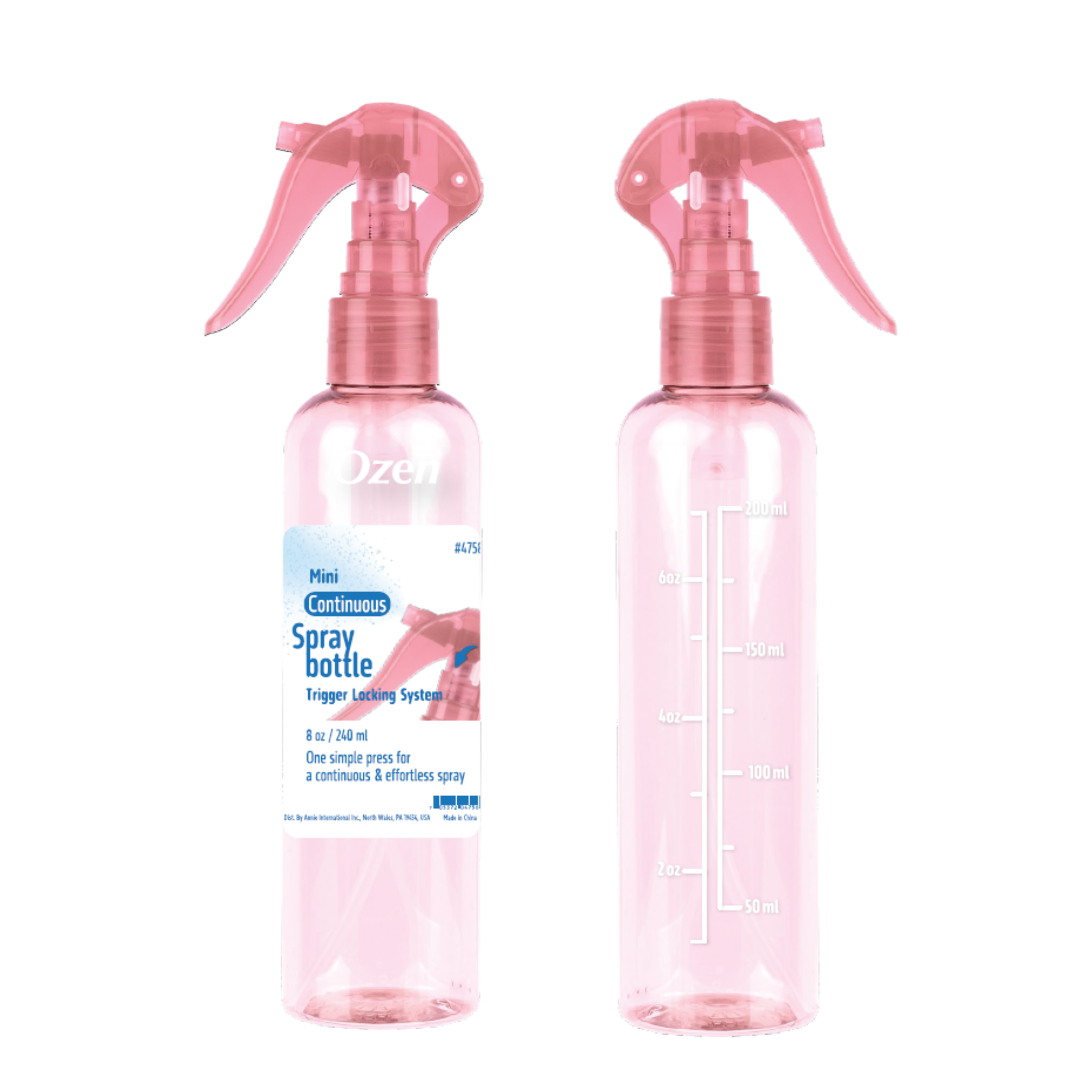 Ozen Mini Continuous Spray Bottle 8oz, 1 Count, Pink Transparent