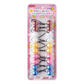 Joy Twin Beads Ponytailers 10Ct Clear Red, White, Pink, Blue