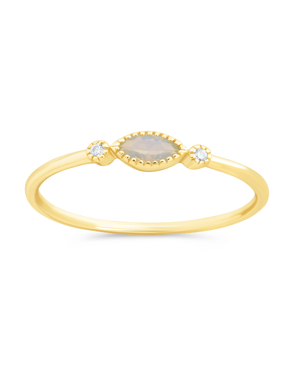 Sterling Silver Karina CZ Mother of Pearl Ring