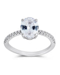 Sterling Silver Cubic Zirconia Oval Ring