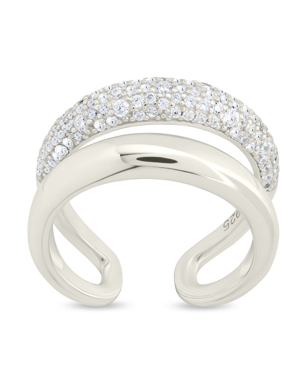 Sterling Silver Maisey CZ Studded Open Ring