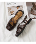 ZAROY Women Flat Sandals Summer Narrow Band Roman Shoes Casual Plus Size Brand Designer Banquet Beach Gladiator Sandalias Zapato