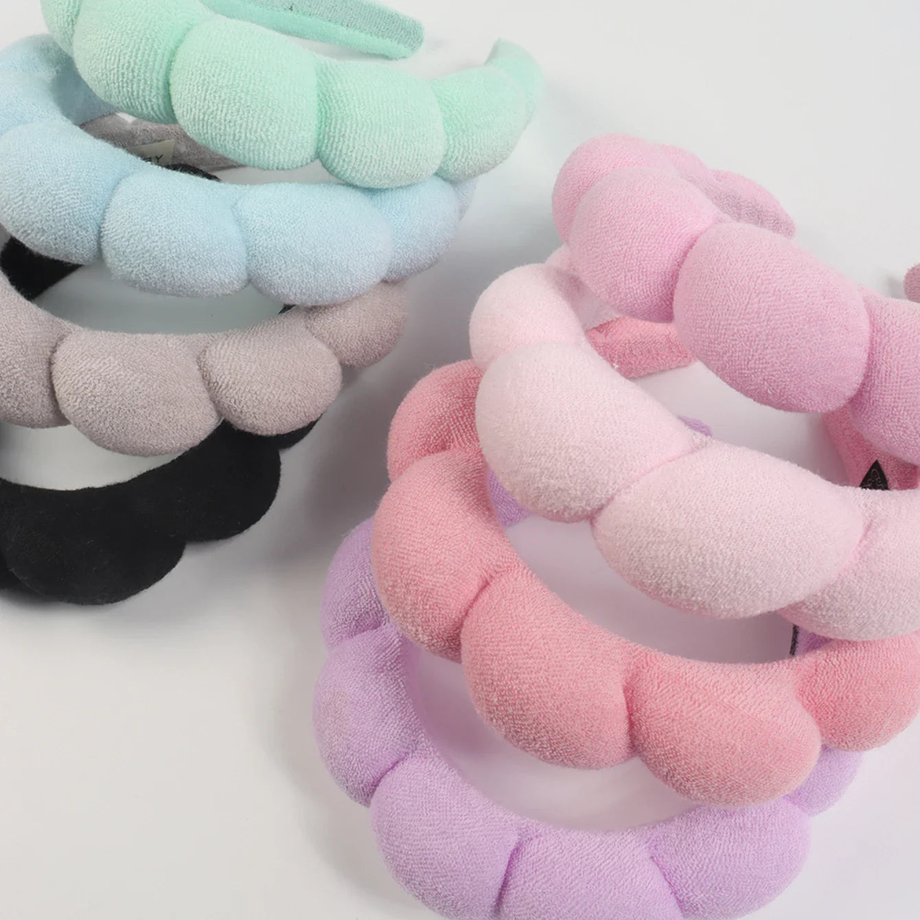 1/3Pcs Fashion Microfiber Washing Wristbands Scrunchies Puffy Headband Spa Bubble Headband for Washing Face Makeup Shower Skincare