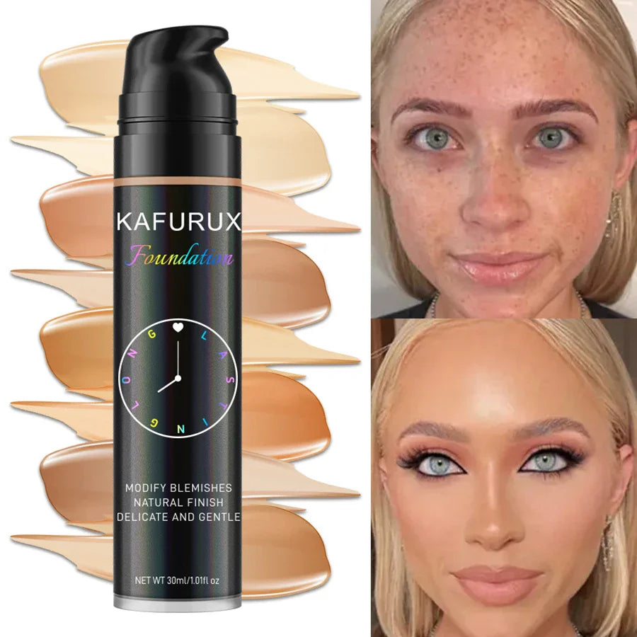 8-Color Liquid Foundation Makeup Set Waterproof Sweat-Resistant Concealer Professional Korean Style Face Base for Flawless Look