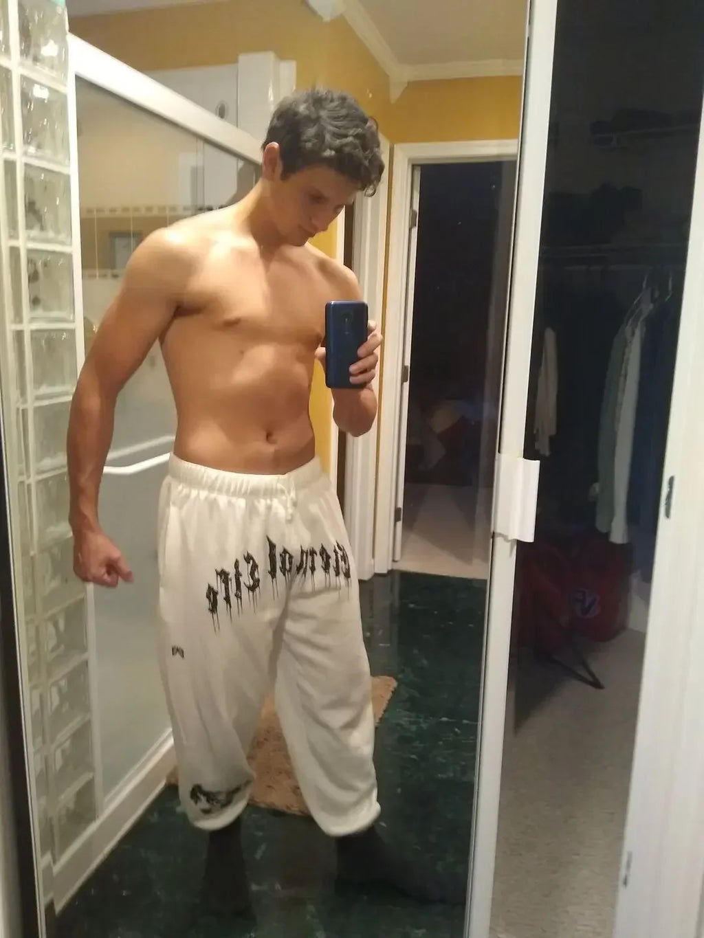 2024 European and American Men's New Year Wear Sports Pants Casual Sports Training Pants Men's Gym Pants