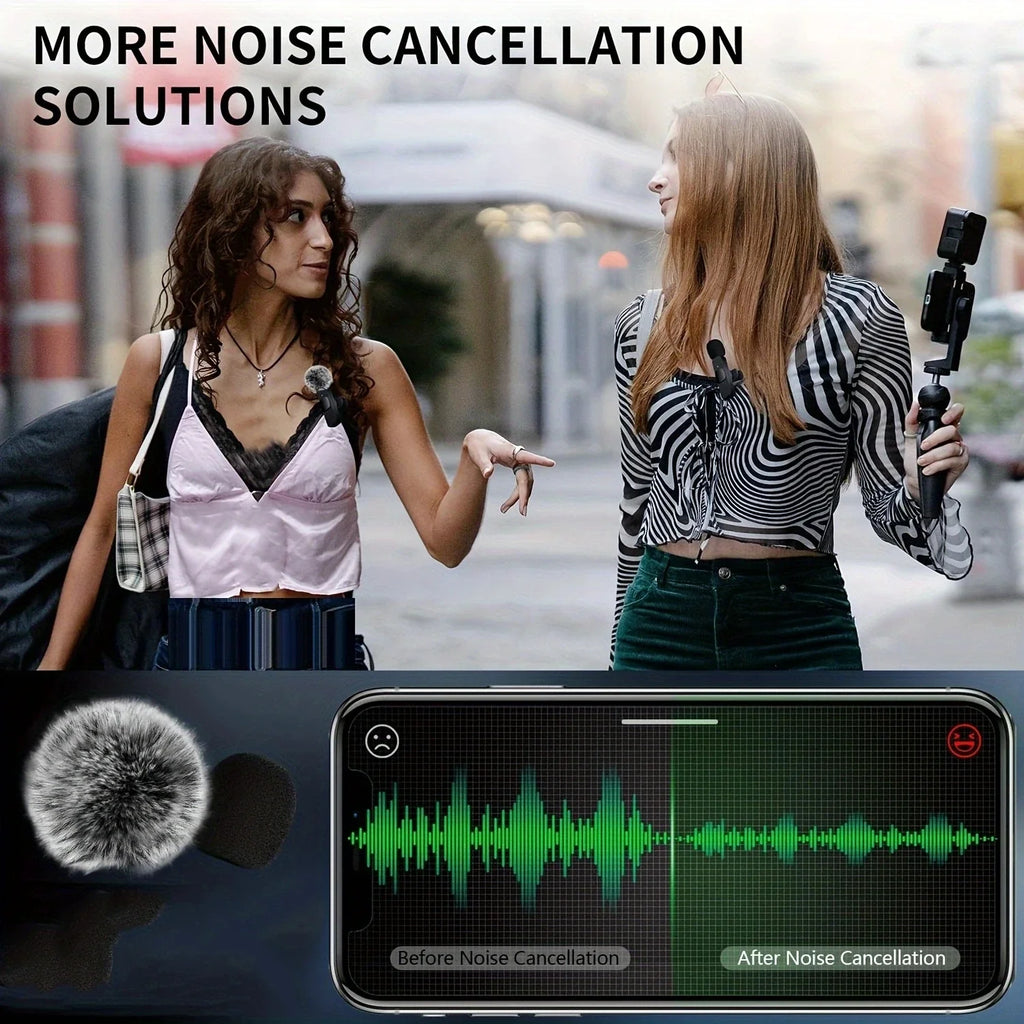 K60 NEW Wireless Lavalier Microphone Audio Video Recording Mini Mic For iPhone Android Laptop Gaming Mobile Phone Microphone