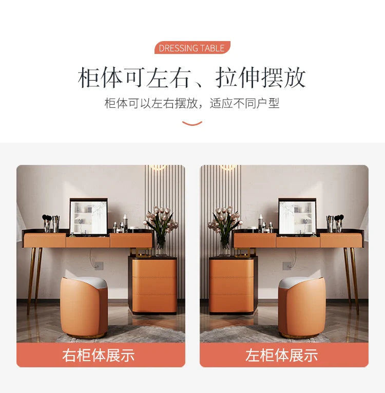 Bedroom Light Luxury Dressing Table Vanity Storage Flip Cabinet One Small Apartment Makeup Dresser Penteadeiras Household Items