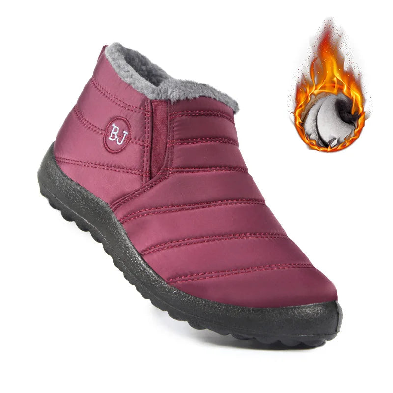 Snow Women Boots Fashion Unisex Shoes Slip On Platform Shoes For Women Ankle Boots Waterproof Plush Winter Shoes Botas Mujer