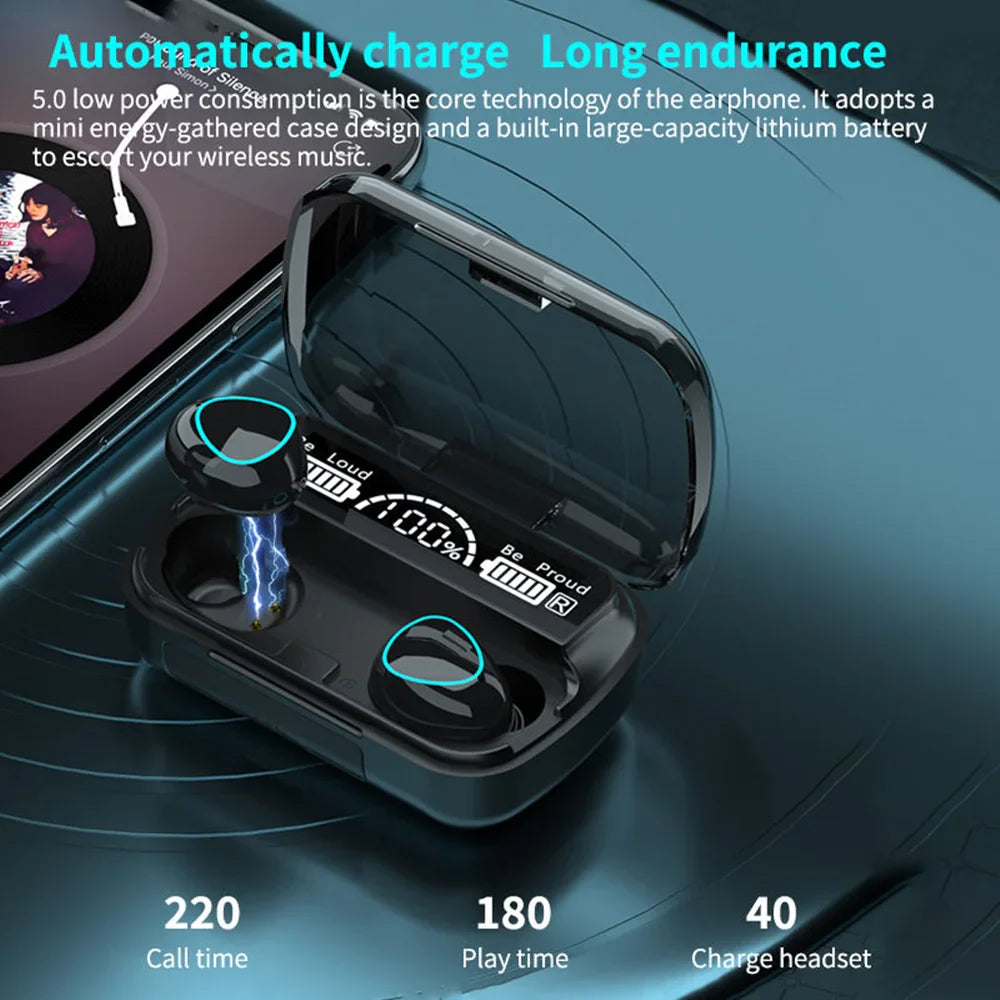 New Arrival M10 Earphone Wireless Headset High Quality Perfect Sound Earbuds Sports Game Music BT Headphone with Power Bank