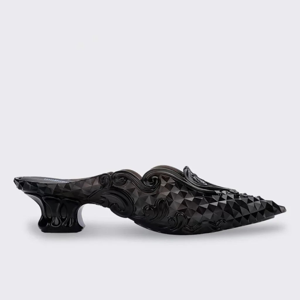 Women Sandals 2025 Spring Melissa Woman Slingback Shoes Fashion Ladies High Heels Elegant Med Heel Pointed Toe Slip on Sandal