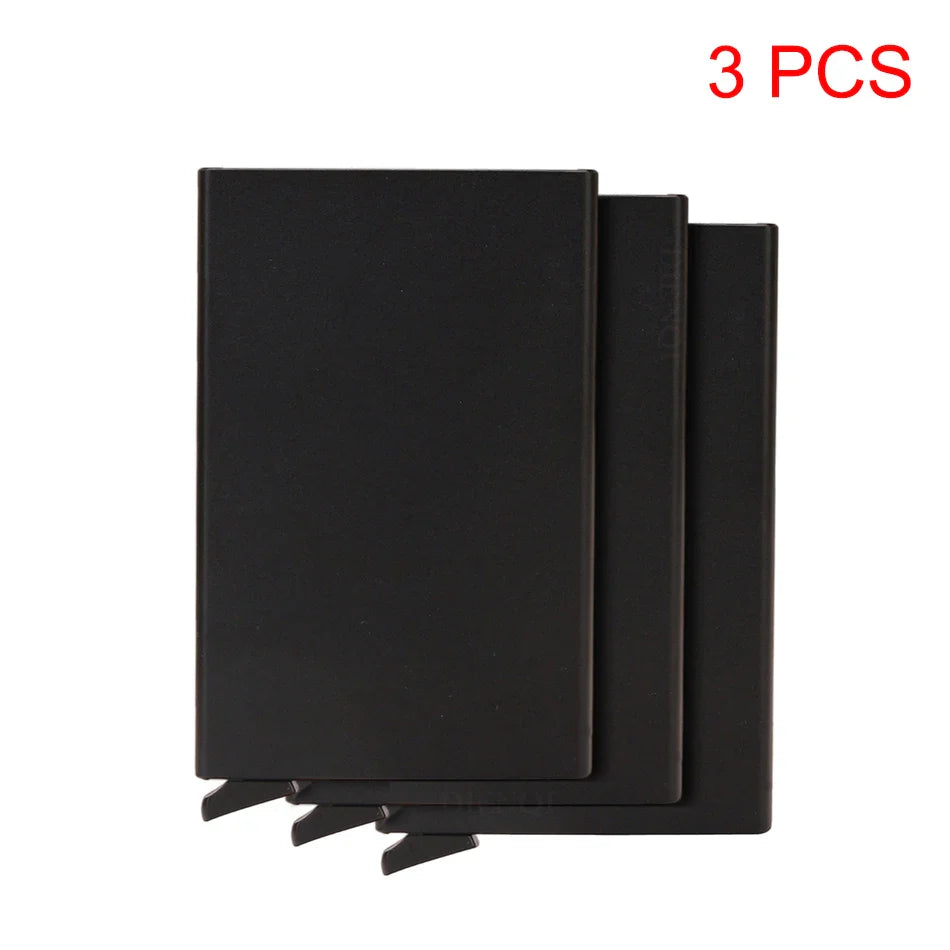 Rfid Smart Wallet Card Holder Metal Thin Slim Men Women Wallets Pop Up Minimalist Wallet Small Black Purse Vallet Walets for Men