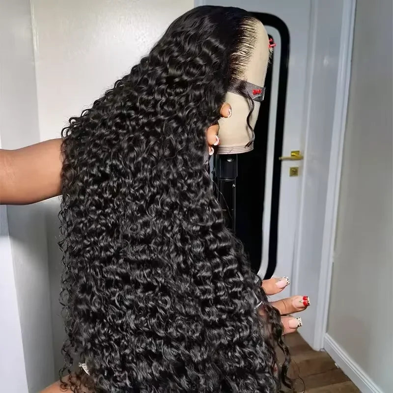 13x4 13x6 HD Transparent Lace Deep Wave Frontal Wig 40 Inch Jerrly Curly Lace Front HumanHair Wig For Deep Curly Water Wave Wig