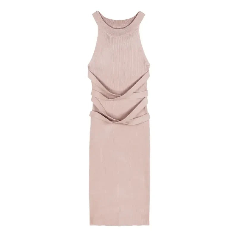 Dresses for Women  Elegant Sexy Sleeveless  Back Textured Mini Skinny Dress New Fashion Summer Casual PTKPCC