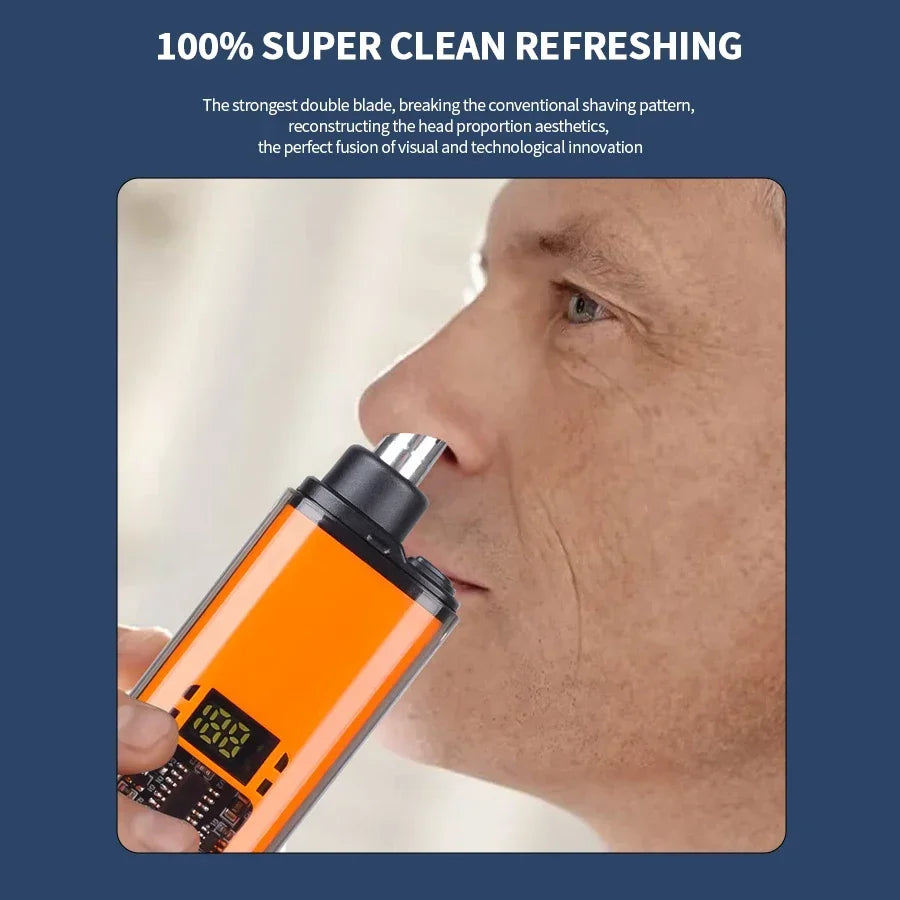 2 In 1 Electric Portable Ear And Nose Hair Trimmer Clipper 2024 Professional Painless Portable Eyebrow For Men