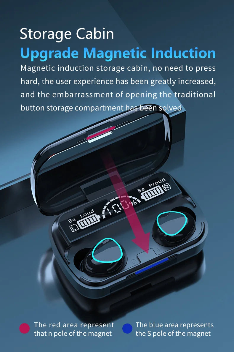 New Arrival M10 Earphone Wireless Headset High Quality Perfect Sound Earbuds Sports Game Music BT Headphone with Power Bank
