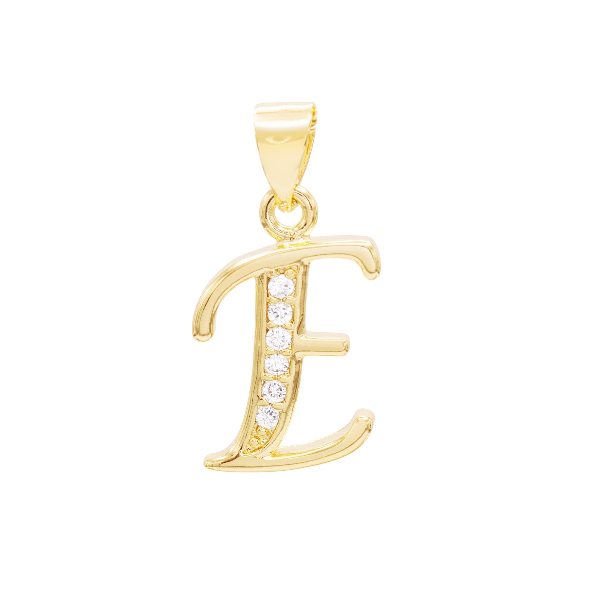Alphabet A-Z Initial Letter CZ Pendant 14K Gold Filled Curb Chain Set 18" 20" 24" Women