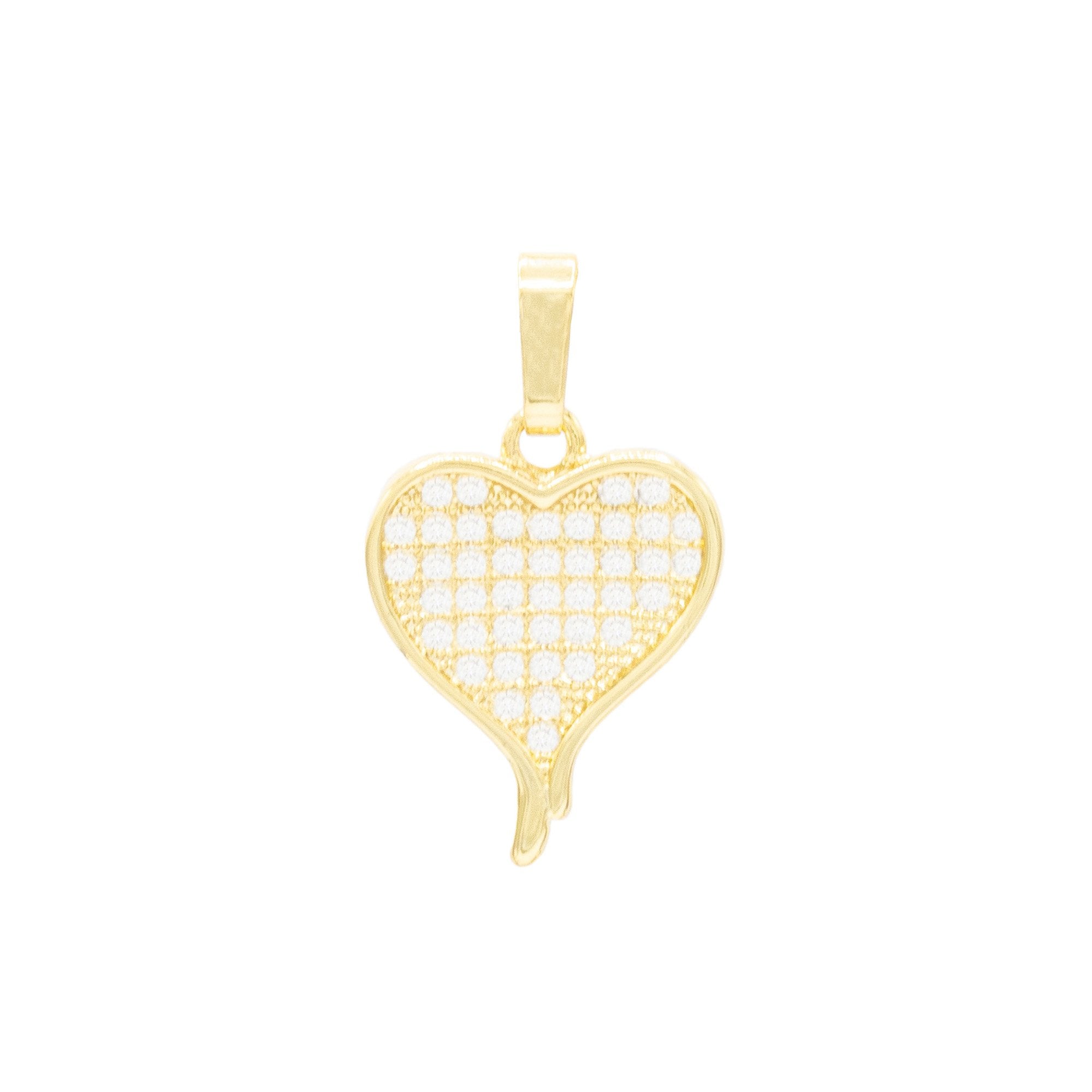 CZ Heart Charm 14K Gold Filled Rope Anklet 10" Chain Women Jewelry