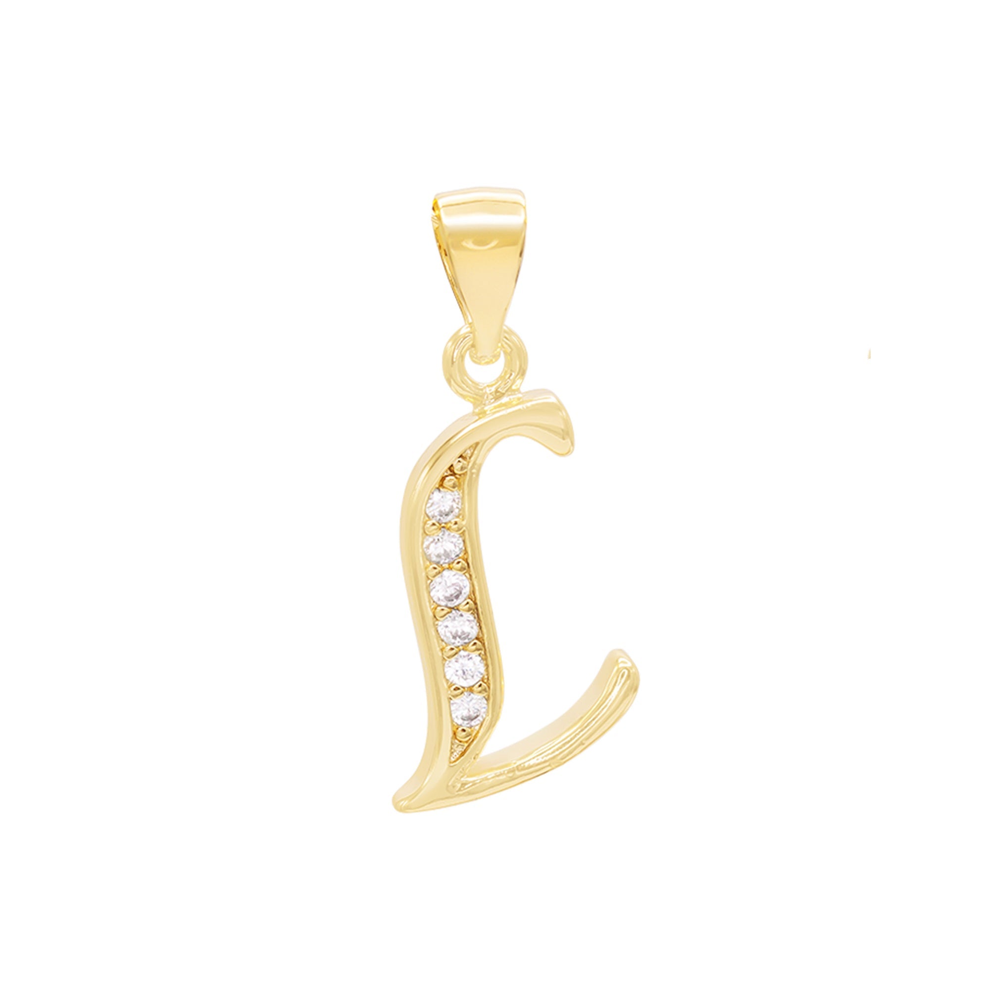 Alphabet A-Z Initial Letter CZ Pendant 14K Gold Filled Curb Chain Set 18" 20" 24" Women