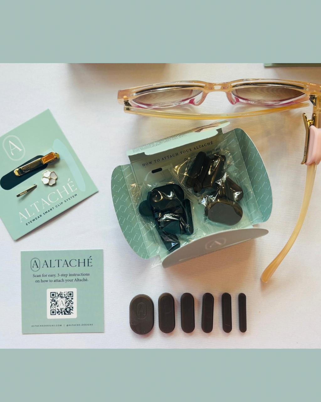 Altaché Eyewear Clip (Fits most glasses/Comes with everything you need!)