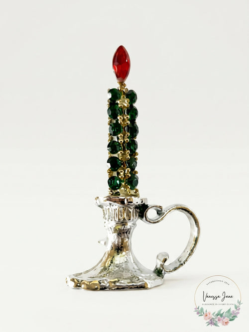 1950s -60s Holiday Christmas Candle Brooch