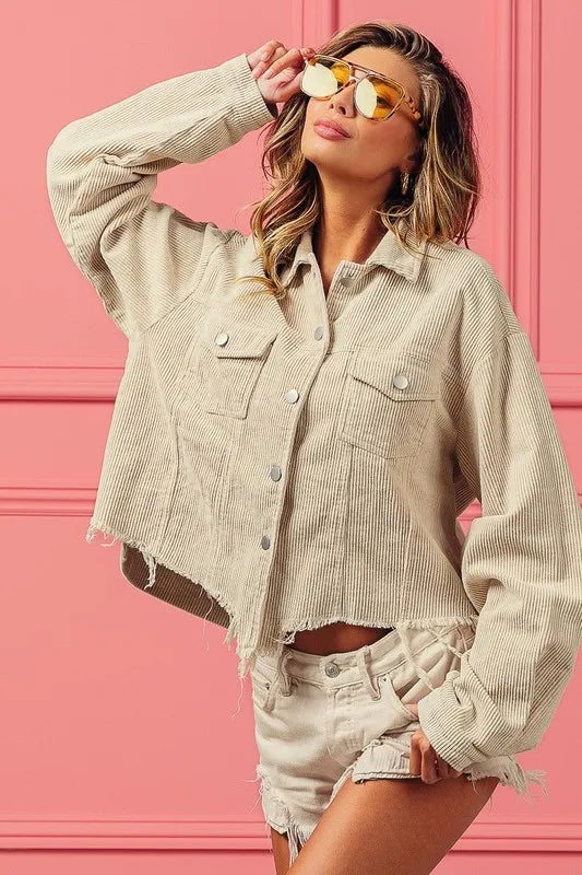 BiBi Vintage Washed Corduroy Jacket