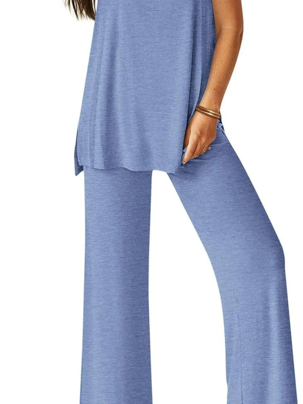 Round Neck Tank and Pants Set