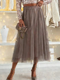 Tulle A-Line Midi Skirt
