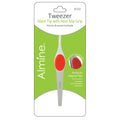 Almine Slant Tip Tweezer Red Non-slip Grip