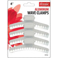 Annie Aluminum Wave Clamps 4 Inch, 4 Count, Silver