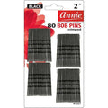 Annie Bob Pins Crimped 2", 80 Count, Black