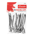 Annie Duck Bill Metal Hair Clips 12cm, 12 Count, Silver
