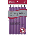 Annie Flex Grip Hair Rollers Extra-Long 3/4 Inch, 6 Count, Purple