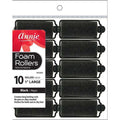 Annie Foam Hair Rollers 1 Inch Large, 10 Count, Black