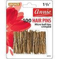 Annie Hair Pins Crimped & Microball Tipped 1 3/4 Inch, 100 Count, Bronze