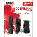 Annie Hair Pins Crimped Combo Set (Small, Medium, Large), 100 Count, Black