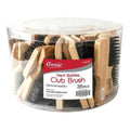 Annie Hard Mini Club Boar & Nylon Bristle Brush, 36 Count Bulk Men's Brushes, Light Brown