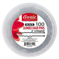 Annie Jumbo Hair Pins Crimped 3 Inch, 100 Count, Black