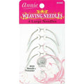 Annie Large Curved Hair Weaving Needles, 4 Count, Silver