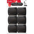Annie Magnetic Hair Rollers 2 1/2 Inch, 6 Count, Black